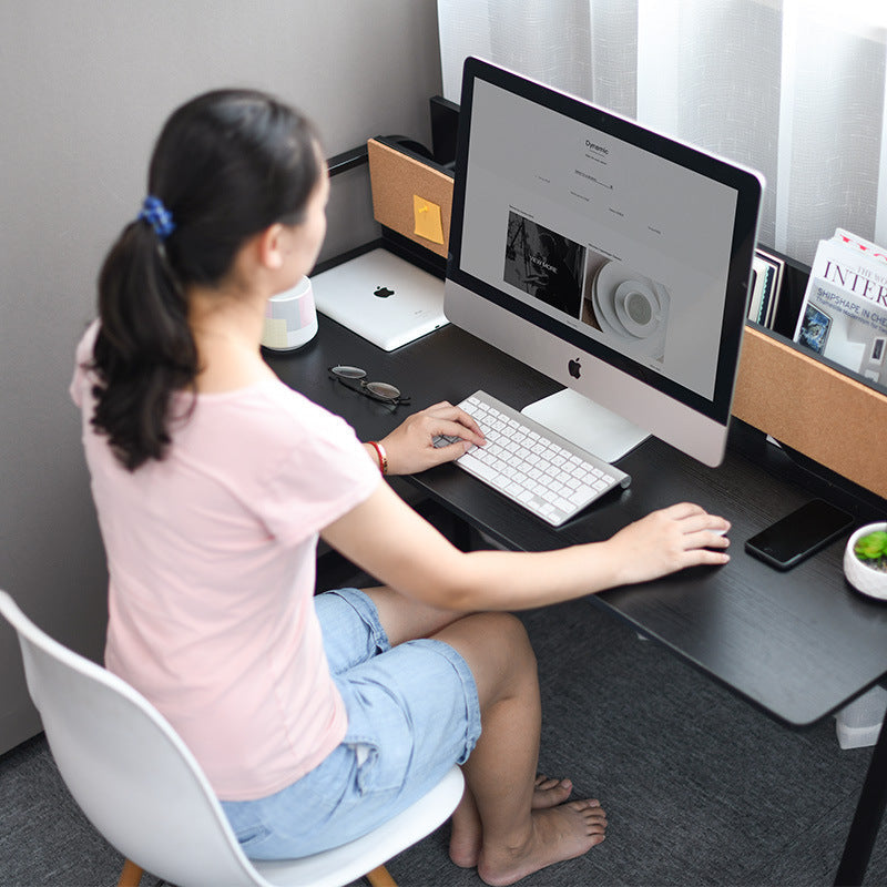 Modern Minimalist Rectangle Carbon Steel Medium Fiber Density Board Desk 4-Leg For Home Office DFM-F