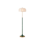 Contemporary Retro Fabric Metal Round Lantern Striped 1-Light Standing Floor Lamp For Living Room Lumendat