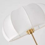 Contemporary Retro Fabric Metal Round Lantern Striped 1-Light Standing Floor Lamp For Living Room Lumendat