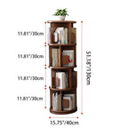 Modern Minimalist Solid Wood Round Cylinder Rotating Bookshelf 2/3/4/5 Tier For Home Office And Living Room DFM-F