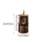 Modern Minimalist Solid Wood Round Cylinder Rotating Bookshelf 2/3/4/5 Tier For Home Office And Living Room DFM-F