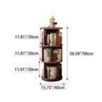 Modern Minimalist Solid Wood Round Cylinder Rotating Bookshelf 2/3/4/5 Tier For Home Office And Living Room DFM-F