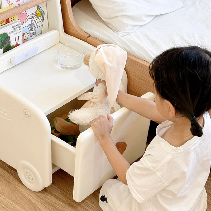 Lumendat Contemporary Creative Car-Shaped PE Plastic Kids Nightstand 1-Drawer For Bedroom Lumendat
