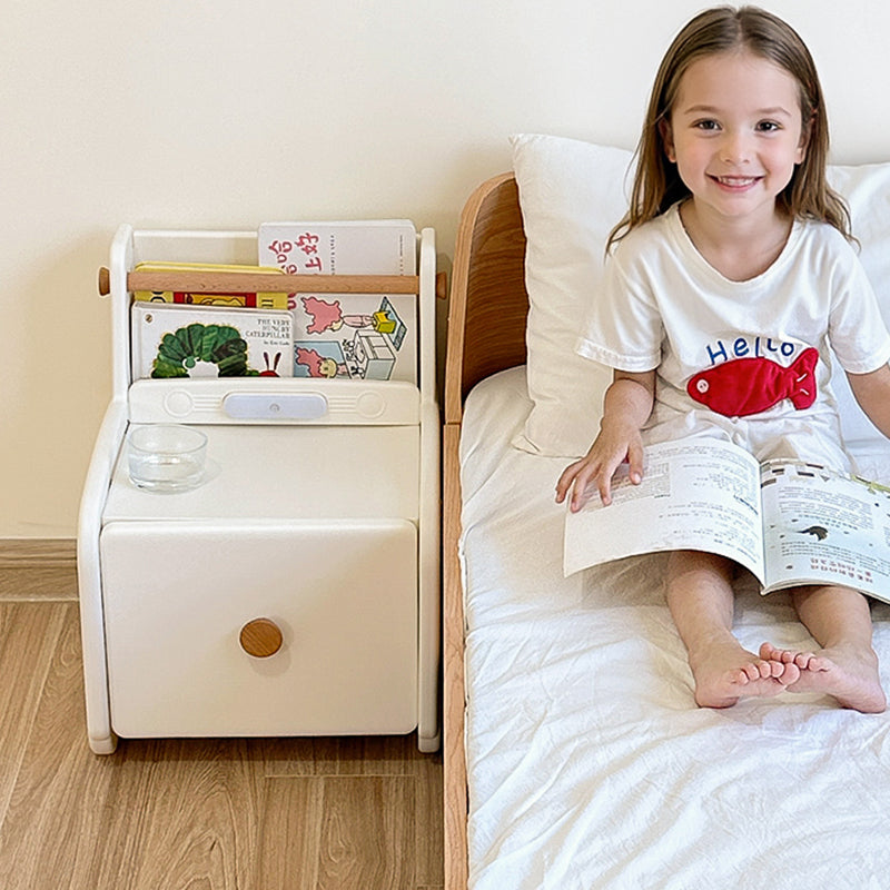 Lumendat Contemporary Creative Car-Shaped PE Plastic Kids Nightstand 1-Drawer For Bedroom Lumendat