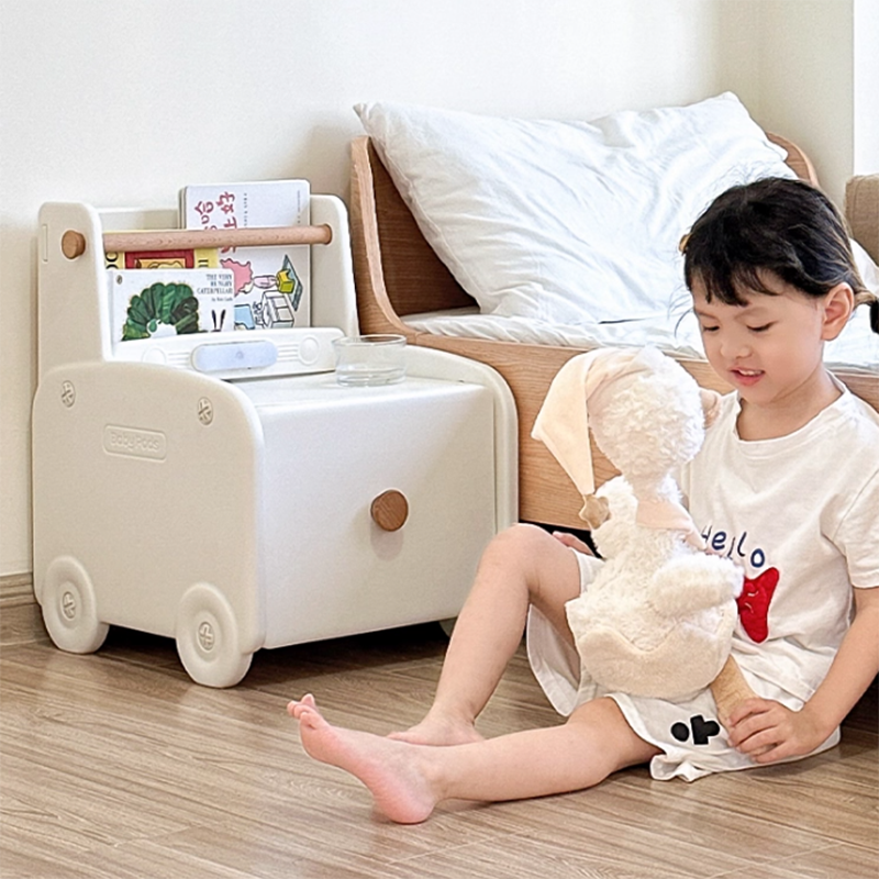 Lumendat Contemporary Creative Car-Shaped PE Plastic Kids Nightstand 1-Drawer For Bedroom Lumendat