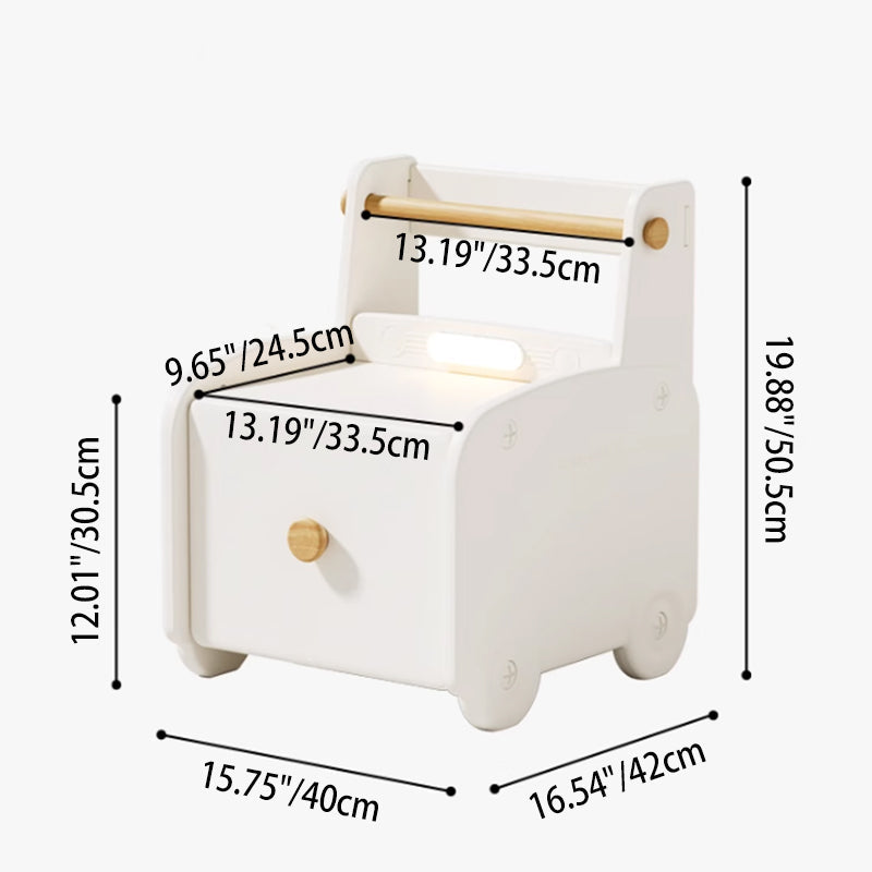 Lumendat Contemporary Creative Car-Shaped PE Plastic Kids Nightstand 1-Drawer For Bedroom Lumendat