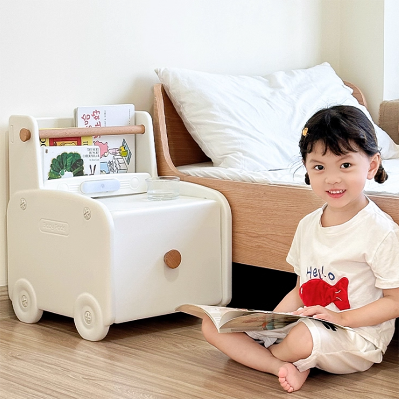 Lumendat Contemporary Creative Car-Shaped PE Plastic Kids Nightstand 1-Drawer For Bedroom Lumendat