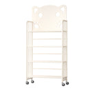 Lumendat Modern Minimalist Cat-Shaped Rectangular Carbon Steel Movable Kids Bookshelf 3/4-Tier Storage For Study Lumendat