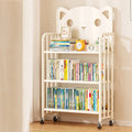 Lumendat Modern Minimalist Cat-Shaped Rectangular Carbon Steel Movable Kids Bookshelf 3/4-Tier Storage For Study Lumendat