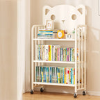 Lumendat Modern Minimalist Cat-Shaped Rectangular Carbon Steel Movable Kids Bookshelf 3/4-Tier Storage For Study Lumendat
