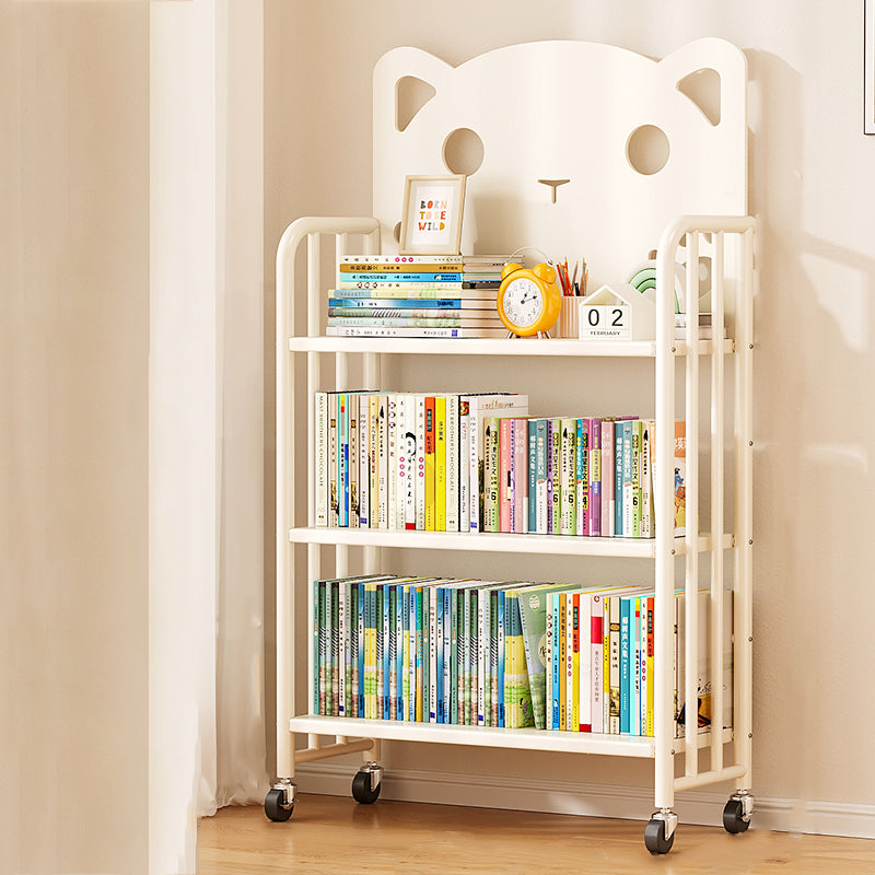 Lumendat Modern Minimalist Cat-Shaped Rectangular Carbon Steel Movable Kids Bookshelf 3/4-Tier Storage For Study Lumendat
