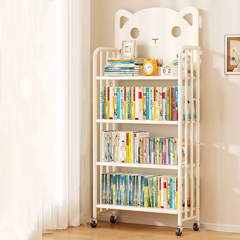 Lumendat Modern Minimalist Cat-Shaped Rectangular Carbon Steel Movable Kids Bookshelf 3/4-Tier Storage For Study Lumendat