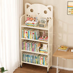 Lumendat Modern Minimalist Cat-Shaped Rectangular Carbon Steel Movable Kids Bookshelf 3/4-Tier Storage For Study Lumendat