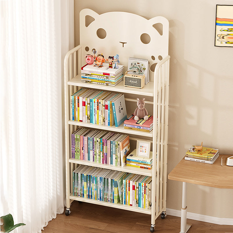 Lumendat Modern Minimalist Cat-Shaped Rectangular Carbon Steel Movable Kids Bookshelf 3/4-Tier Storage For Study Lumendat