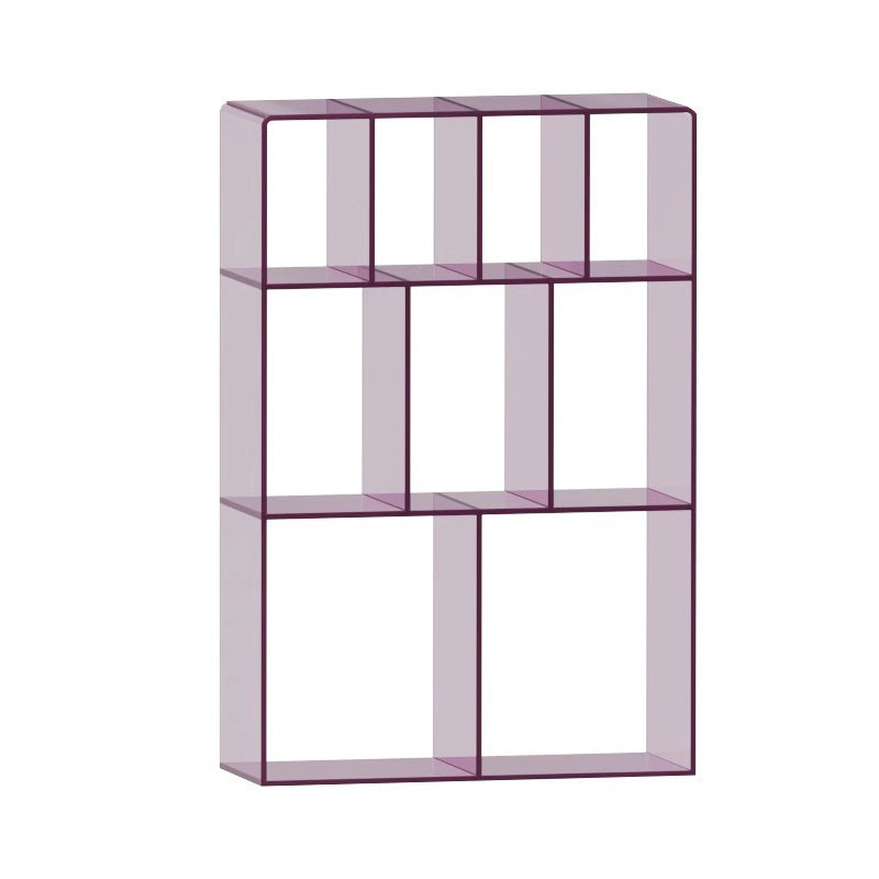 Modern Minimalist Acrylic Rectangular Storage Bookshelf 3-Tier For Home Office