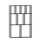 Modern Minimalist Acrylic Rectangular Storage Bookshelf 3-Tier For Home Office DFM-F