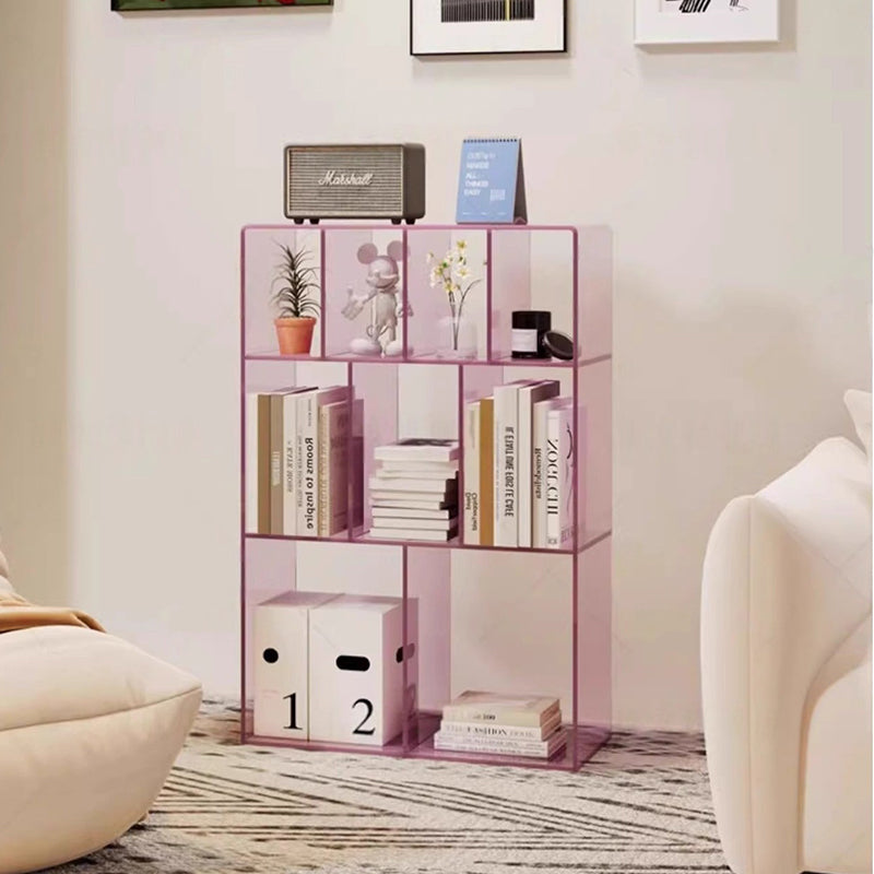 Modern Minimalist Acrylic Rectangular Storage Bookshelf 3-Tier For Home Office DFM-F