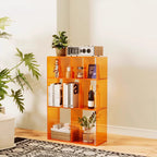 Modern Minimalist Acrylic Rectangular Storage Bookshelf 3-Tier For Home Office DFM-F