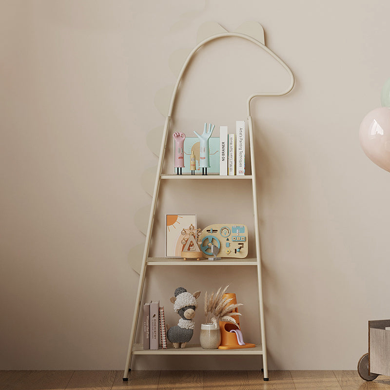 Lumendat Contemporary Creative Dinosaur-Shaped Iron Kids Floor-Standing Bookshelf 3-Layer For Study Lumendat