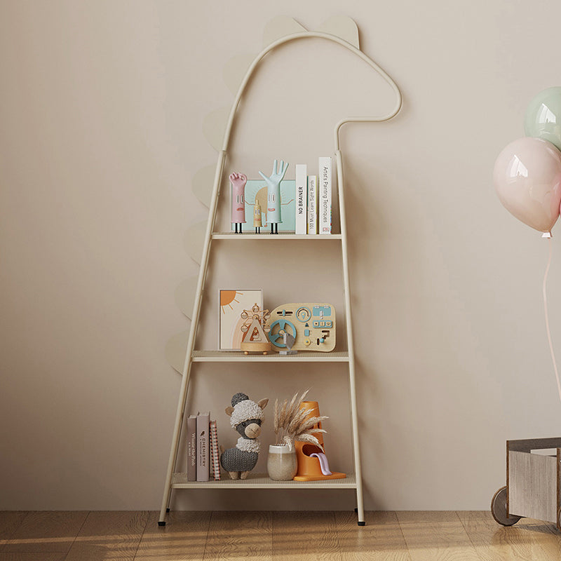 Lumendat Contemporary Creative Dinosaur-Shaped Iron Kids Floor-Standing Bookshelf 3-Layer For Study Lumendat