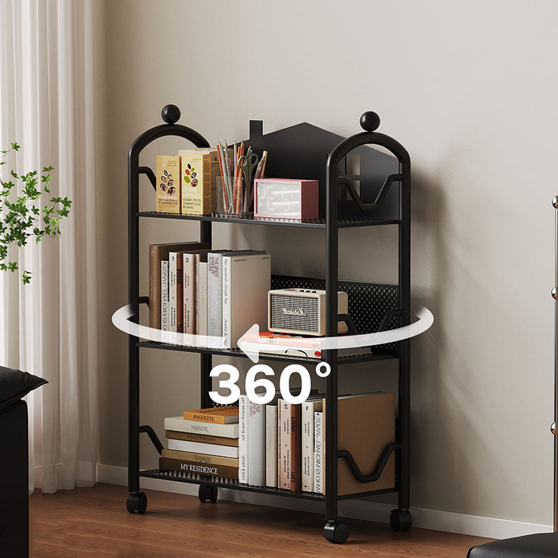 Lumendat Contemporary Nordic Narrow Castle-Shaped Iron Movable Kids Storage Shelf 3/4-Tier For Living Room Lumendat
