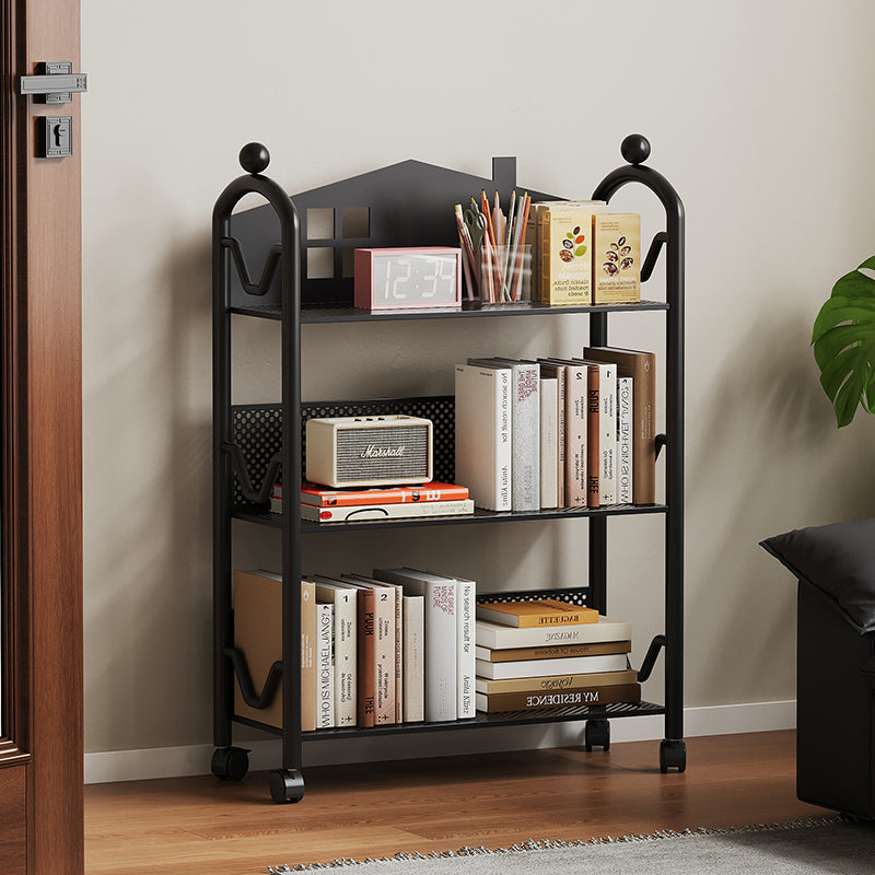 Lumendat Contemporary Nordic Narrow Castle-Shaped Iron Movable Kids Storage Shelf 3/4-Tier For Living Room Lumendat