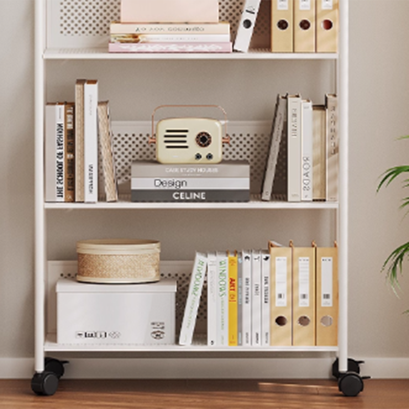 Lumendat Contemporary Nordic Narrow Castle-Shaped Iron Movable Kids Storage Shelf 3/4-Tier For Living Room Lumendat