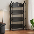 Lumendat Contemporary Nordic Narrow Castle-Shaped Iron Movable Kids Storage Shelf 3/4-Tier For Living Room Lumendat