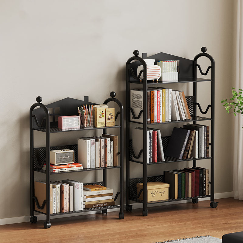 Lumendat Contemporary Nordic Narrow Castle-Shaped Iron Movable Kids Storage Shelf 3/4-Tier For Living Room Lumendat