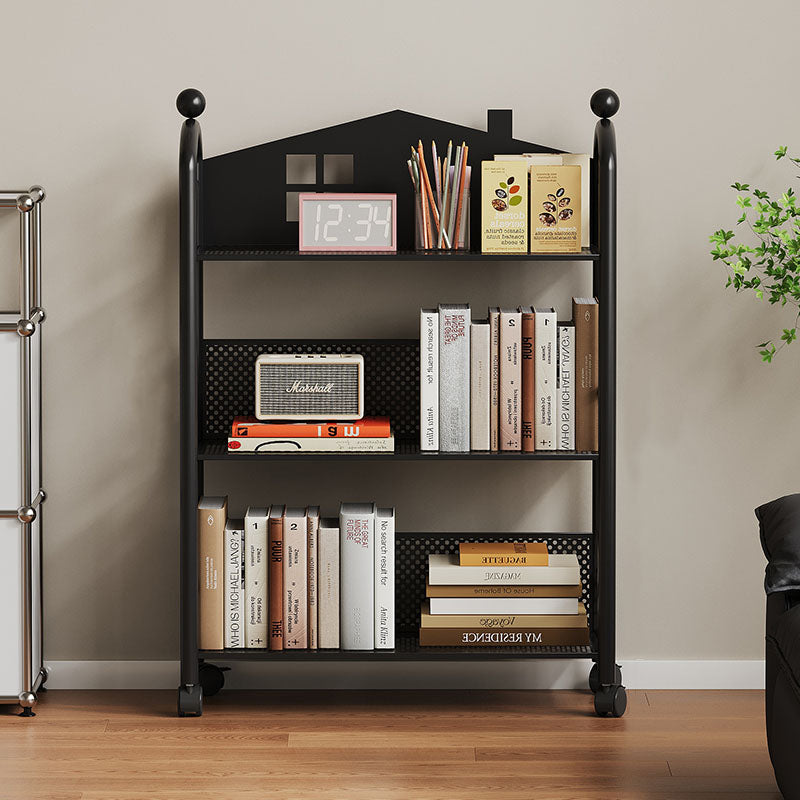 Lumendat Contemporary Nordic Narrow Castle-Shaped Iron Movable Kids Storage Shelf 3/4-Tier For Living Room Lumendat
