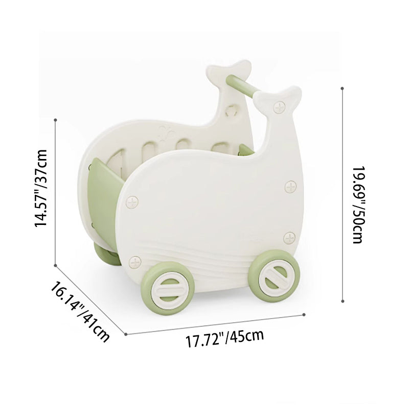 Lumendat Contemporary Creative Whale-Shaped Eco-Friendly HDPE Movable Kids Storage Cabinet 1-Storage For Living Room & Bedroom Lumendat