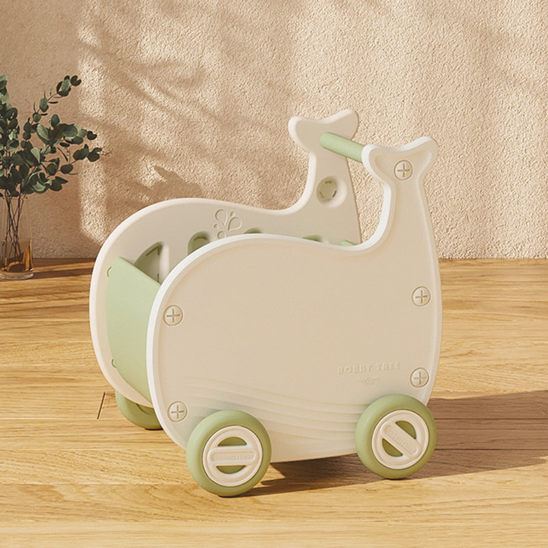 Lumendat Contemporary Creative Whale-Shaped Eco-Friendly HDPE Movable Kids Storage Cabinet 1-Storage For Living Room & Bedroom Lumendat