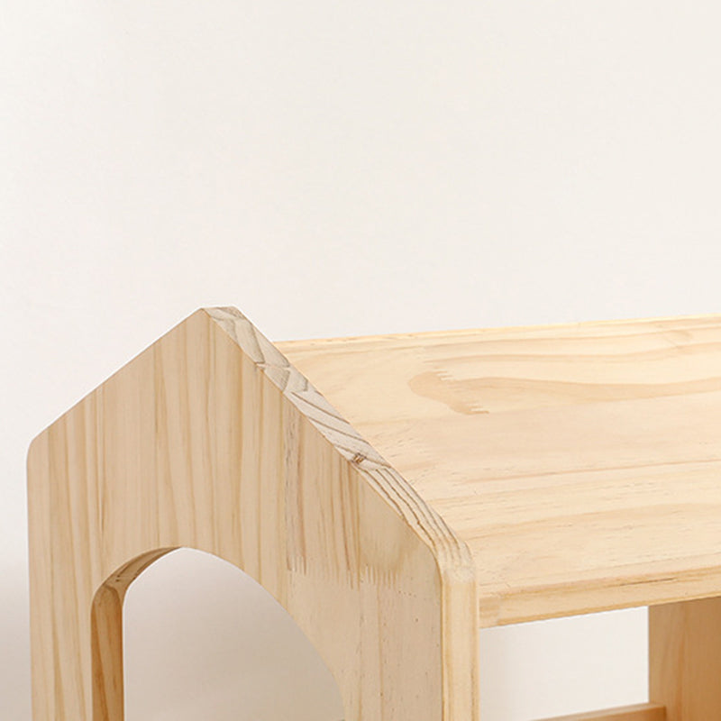 Lumendat Contemporary Creative House-Shaped Pine Wood Rotatable Kids Floor-Standing Bookshelf 3/4-Tier For Study Lumendat