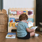 Lumendat Contemporary Nordic Fan-Shaped Pine Wood & Plywood Kids Bookshelf 3-Layer For Living Room & Study Room Lumendat