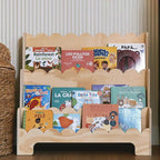 Lumendat Contemporary Nordic Fan-Shaped Pine Wood & Plywood Kids Bookshelf 3-Layer For Living Room & Study Room Lumendat