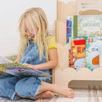 Lumendat Contemporary Nordic Fan-Shaped Pine Wood & Plywood Kids Bookshelf 3-Layer For Living Room & Study Room Lumendat