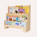 Lumendat Contemporary Nordic Fan-Shaped Pine Wood & Plywood Kids Bookshelf 3-Layer For Living Room & Study Room Lumendat