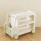 Lumendat Modern Art Deco Car-Shaped Eco-Friendly HDPE Movable Kids Storage End Table 3-Tier For Living Room Lumendat