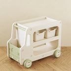 Lumendat Modern Art Deco Car-Shaped Eco-Friendly HDPE Movable Kids Storage End Table 3-Tier For Living Room Lumendat