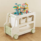 Lumendat Modern Art Deco Car-Shaped Eco-Friendly HDPE Movable Kids Storage End Table 3-Tier For Living Room Lumendat