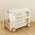 Lumendat Modern Art Deco Car-Shaped Eco-Friendly HDPE Movable Kids Storage End Table 3-Tier For Living Room Lumendat