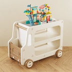 Lumendat Modern Art Deco Car-Shaped Eco-Friendly HDPE Movable Kids Storage End Table 3-Tier For Living Room Lumendat