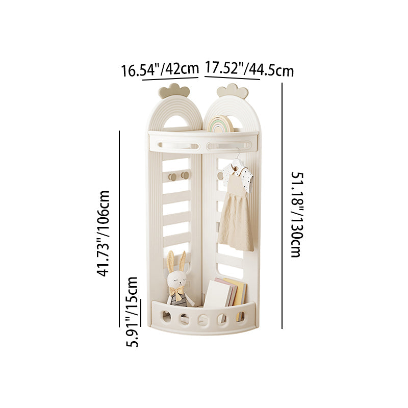Lumendat Modern Minimalist Fan-Shaped Eco-Friendly HDPE PP Kids Storage Shelf 2-Tier For Living Room Lumendat