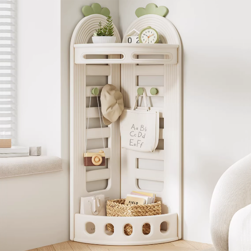 Lumendat Modern Minimalist Fan-Shaped Eco-Friendly HDPE PP Kids Storage Shelf 2-Tier For Living Room Lumendat