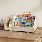 Lumendat Contemporary Creative Eco-Friendly HDPE Cartoon Car-Shaped Kids Desktop Bookshelf 2-Shelf For Study Room Lumendat