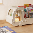Lumendat Contemporary Creative Eco-Friendly HDPE Cartoon Car-Shaped Kids Desktop Bookshelf 2-Shelf For Study Room Lumendat