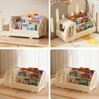 Lumendat Contemporary Creative Eco-Friendly HDPE Cartoon Car-Shaped Kids Desktop Bookshelf 2-Shelf For Study Room Lumendat