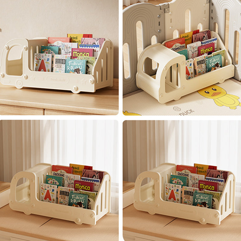 Lumendat Contemporary Creative Eco-Friendly HDPE Cartoon Car-Shaped Kids Desktop Bookshelf 2-Shelf For Study Room Lumendat