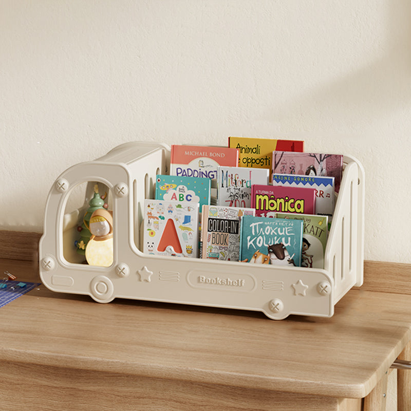Lumendat Contemporary Creative Eco-Friendly HDPE Cartoon Car-Shaped Kids Desktop Bookshelf 2-Shelf For Study Room Lumendat