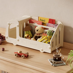 Lumendat Contemporary Creative Eco-Friendly HDPE Cartoon Car-Shaped Kids Desktop Bookshelf 2-Shelf For Study Room Lumendat